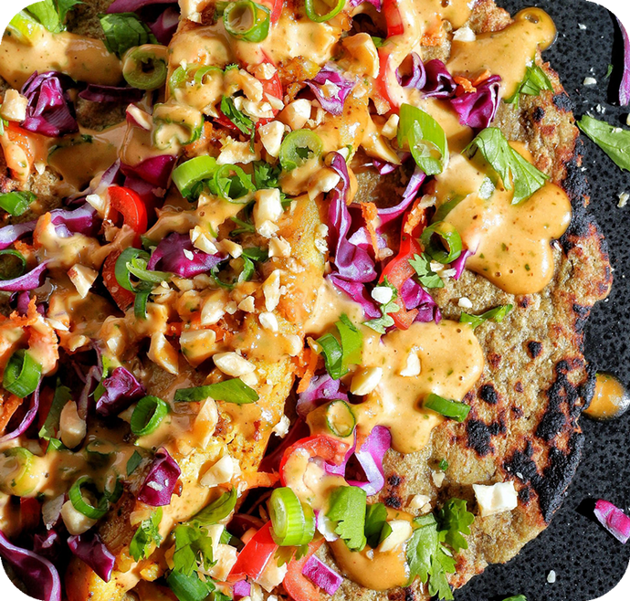 Chicken Satay Tacos w/ Peanut Sauce