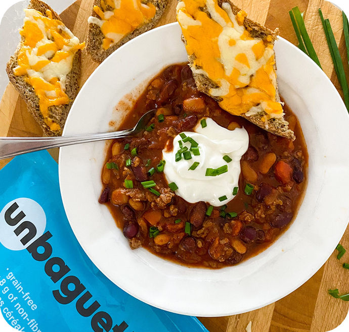 Chili & Cheesy Garlic Bread