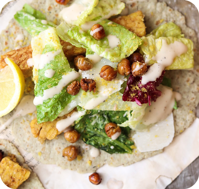 Creamy Tempeh Caesar Wrap