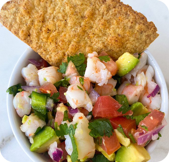 Shrimp Ceviche with Unbun Tortillas